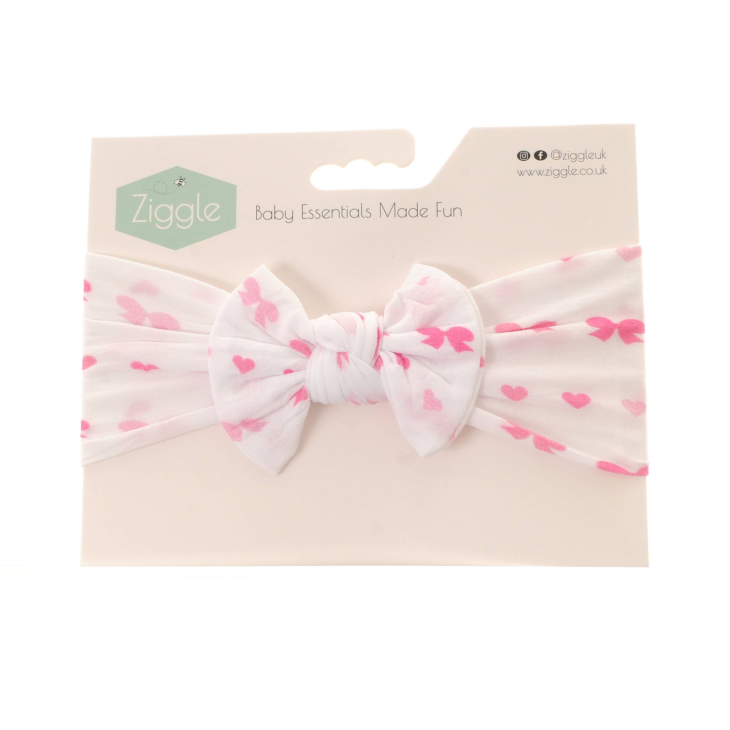 Hearts & Bows Print Top Bow Baby Headband