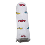 NEWCASTLE CLASSICS Vintage Cars - Natural Bamboo Muslin Swaddle - AdoraBaby