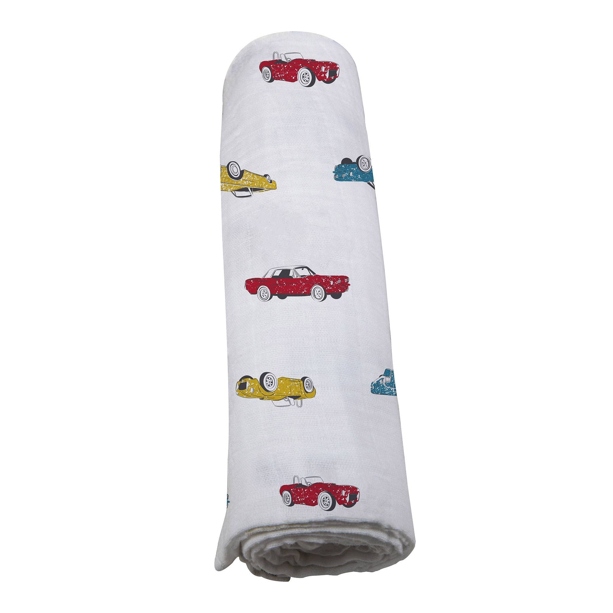 NEWCASTLE CLASSICS Vintage Cars - Natural Bamboo Muslin Swaddle - AdoraBaby