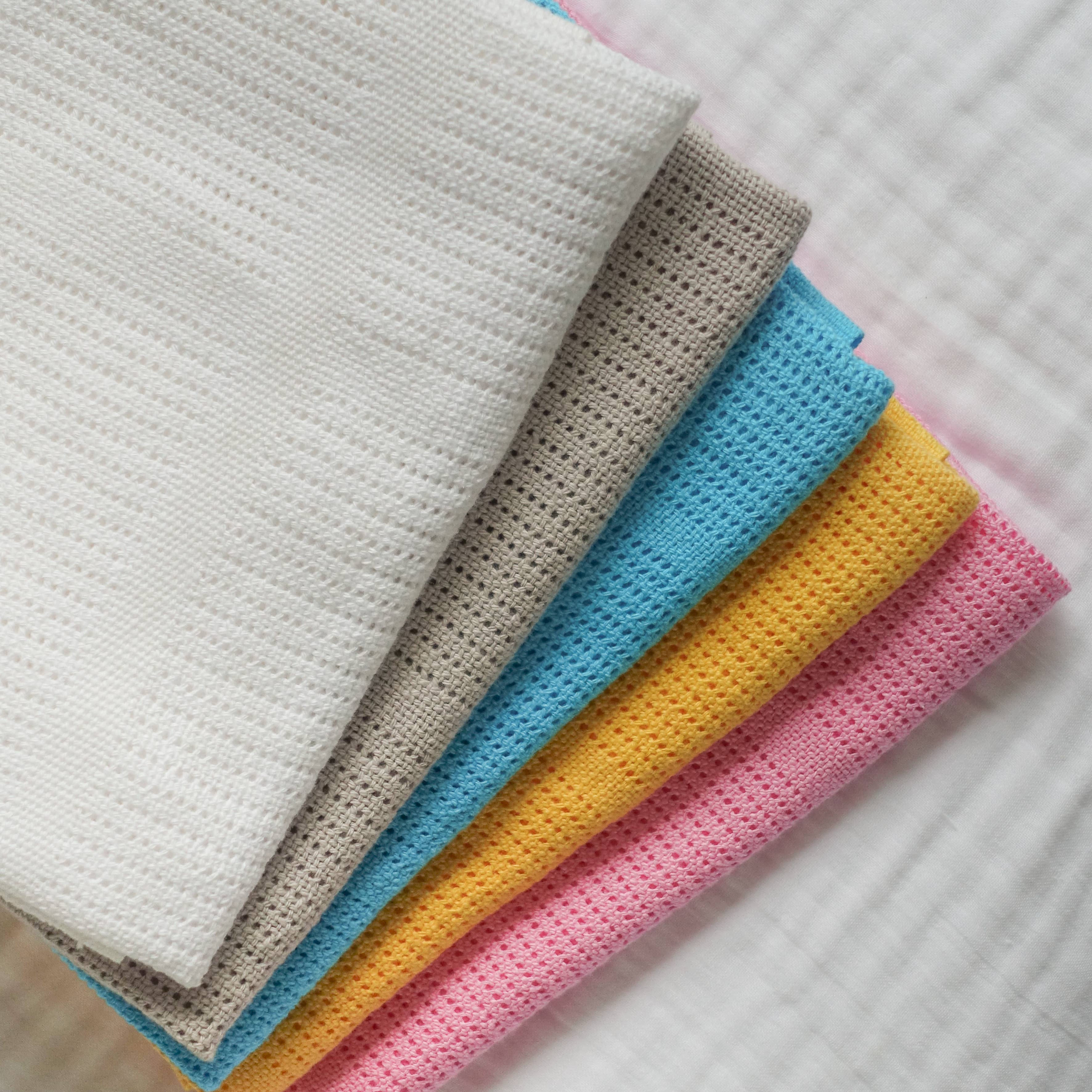 Bright Bots Cellular Baby Blanket 100% Cotton: White