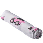 NEWCASTLE CLASSICS Pink Diggers - Natural Bamboo Muslin Swaddle - Adorababy.co.uk