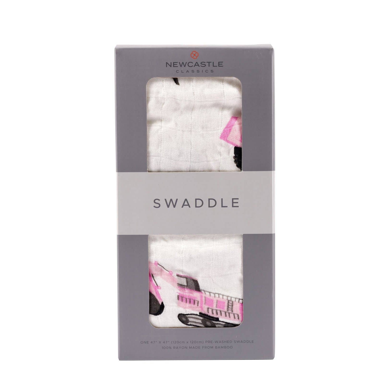 NEWCASTLE CLASSICS Pink Diggers - Natural Bamboo Muslin Swaddle - AdoraBaby