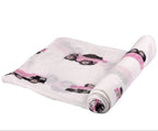 NEWCASTLE CLASSICS Pink Diggers - Natural Bamboo Muslin Swaddle - adorababy