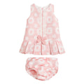 Girls Pink Sleeveless Occasion Dress Set with Lace & Bow