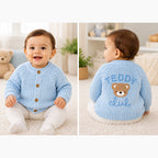 Teddy Club Blue Embroidered Baby Cardigan