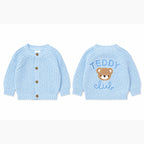 Teddy Club Blue Embroidered Baby Cardigan