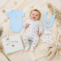 Baby Bear 5 Piece Newborn Gift Set – Sky Blue