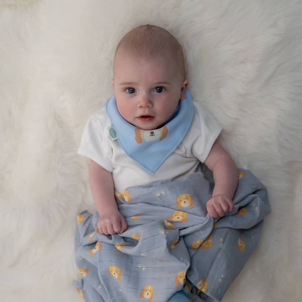 Blue Cockapoo Baby Muslin
