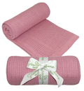 Greenlane Baby Bamboo Cotton Cellular Blanket: Dark Pink