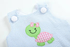 Lil Cactus Blue Striped Swing Top & Ruffle Bloomers set - 3-6 months