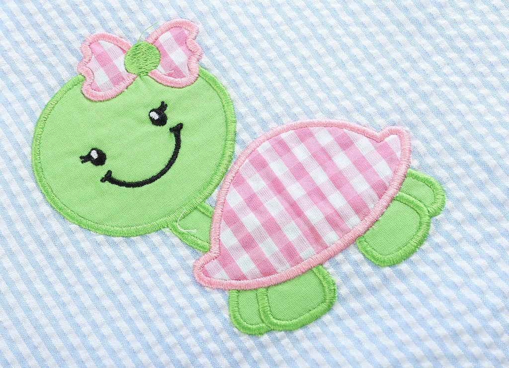 Lil Cactus Blue Striped Swing Top & Ruffle Bloomers set - 3-6 months