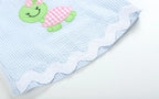 Lil Cactus Blue Striped Swing Top & Ruffle Bloomers set - 3-6 months