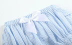 Lil Cactus Blue Striped Swing Top & Ruffle Bloomers set - 3-6 months