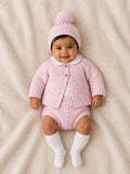 Baby Pink Girls 3 Piece Knitted Set
