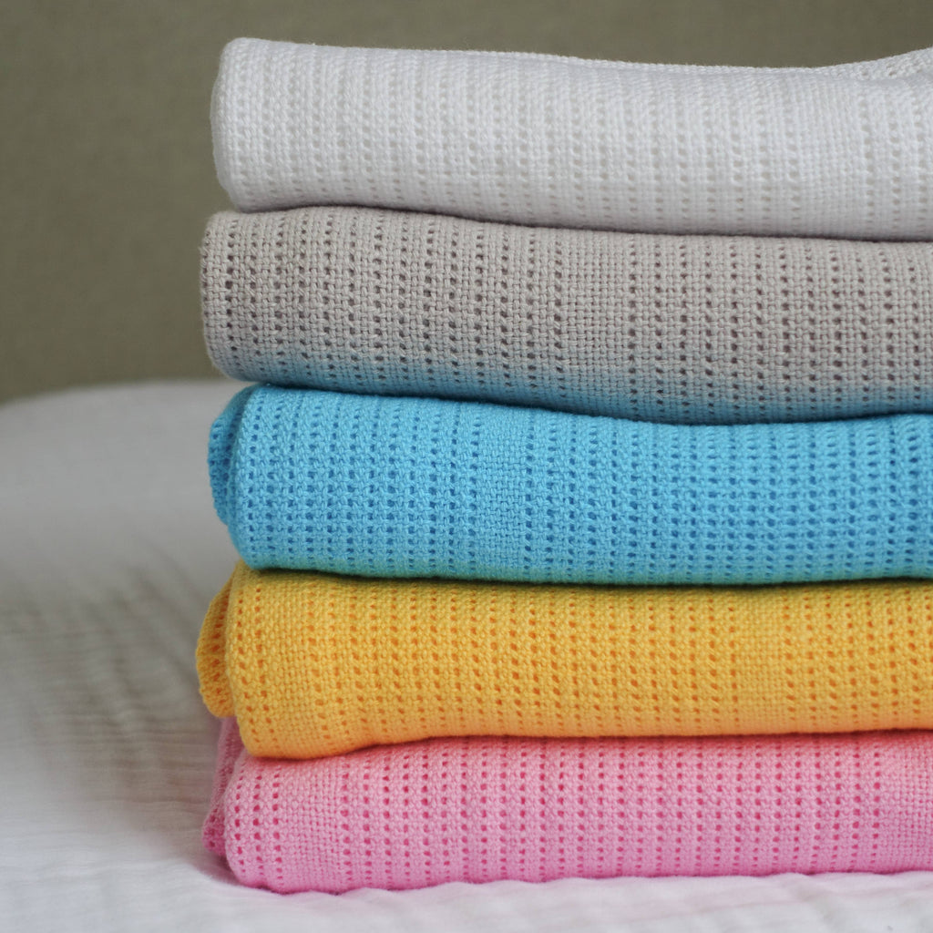 Bright Bots Cellular Baby Blanket 100% Cotton: Bright Pink