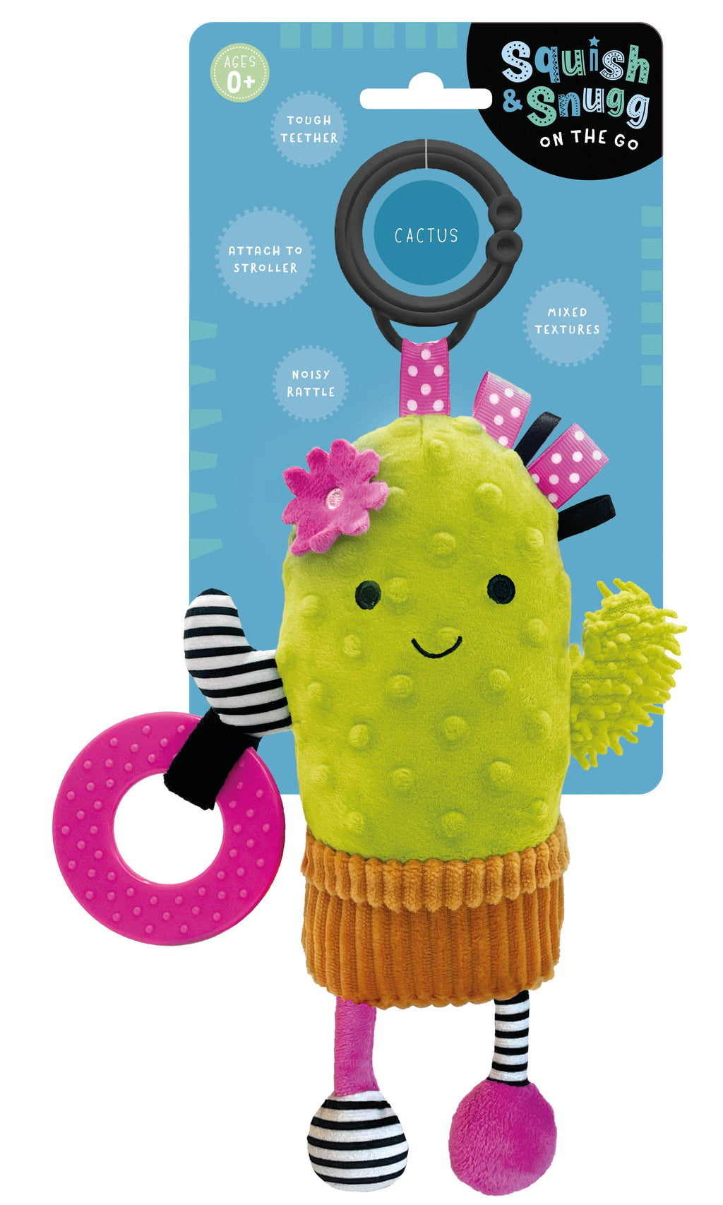Squish & Snug toy with cactus design on a white background