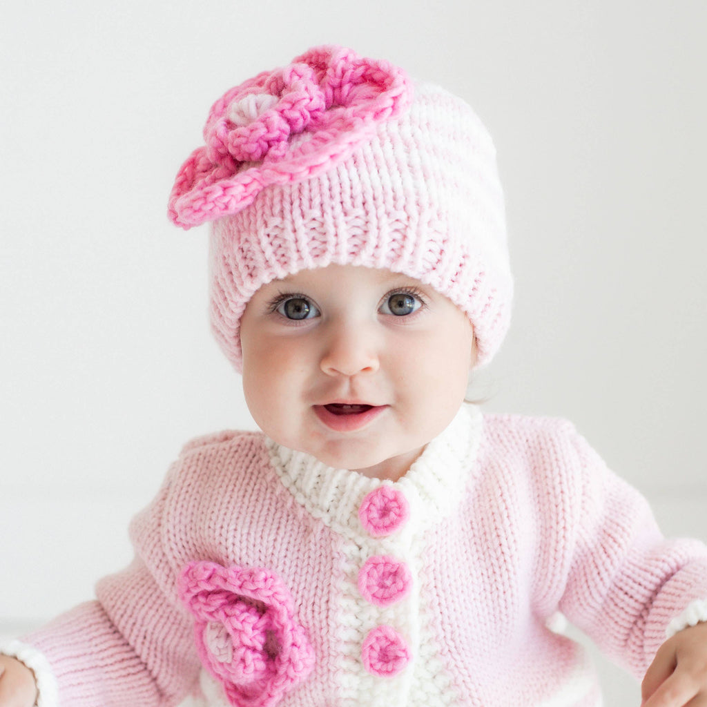 Huggalugs Parfait Pink Ziggy Cardigan & Hat Set