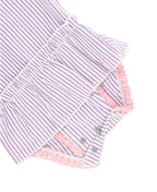 RUFFLEBUTTS RuffleButts Lilac Seersucker Peplum One Piece Bow Swimsuit - Adorababy.co.uk