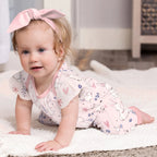 TESA BABE Tesa Babe Pink Easter Bunny Flutter Sleeve Romper Adorababy.co.uk