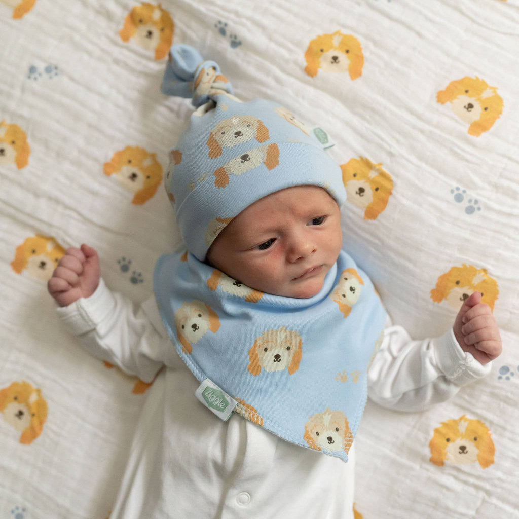 Cockapoo puppy print bib
