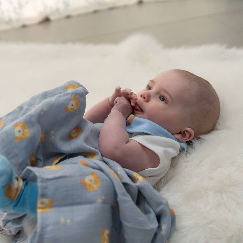 Blue Cockapoo Baby Muslin