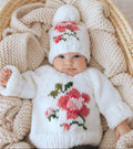 Huggalugs baby girls hand knit sweater and hat  adorababy.co.uk
