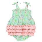 Baby Girls Some Bunny to Love Ruched Tie Bubble Romper