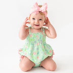 Baby Girls Some Bunny to Love Ruched Tie Bubble Romper
