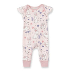 TESA BABE Tesa Babe Pink Easter Bunny Flutter Sleeve Romper -adorababy.co.uk