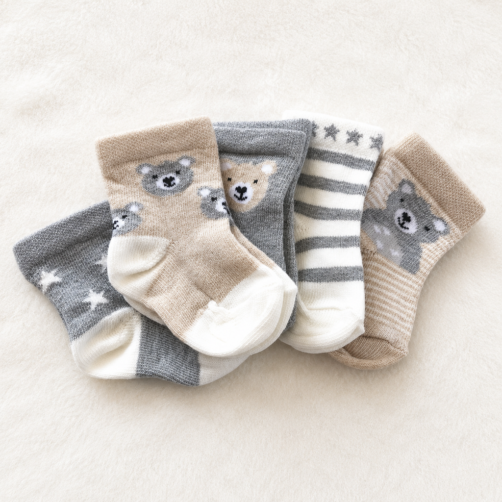 Baby Bear Socks – 5 Pair Gift Set