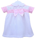 PEX PEX Alice Baby Girls Pink & White Knit Dress with Bow -AdoraBaby.co.uk