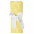 Lemon yellow cotton cellular baby blanket - Adorababy.co.uk
