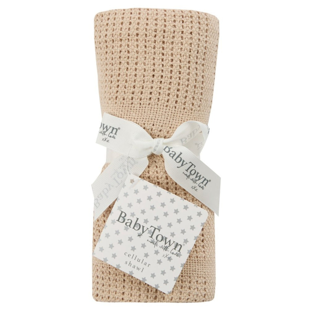 Natural 100%cotton cellular baby blanket - adorababy.co.uk