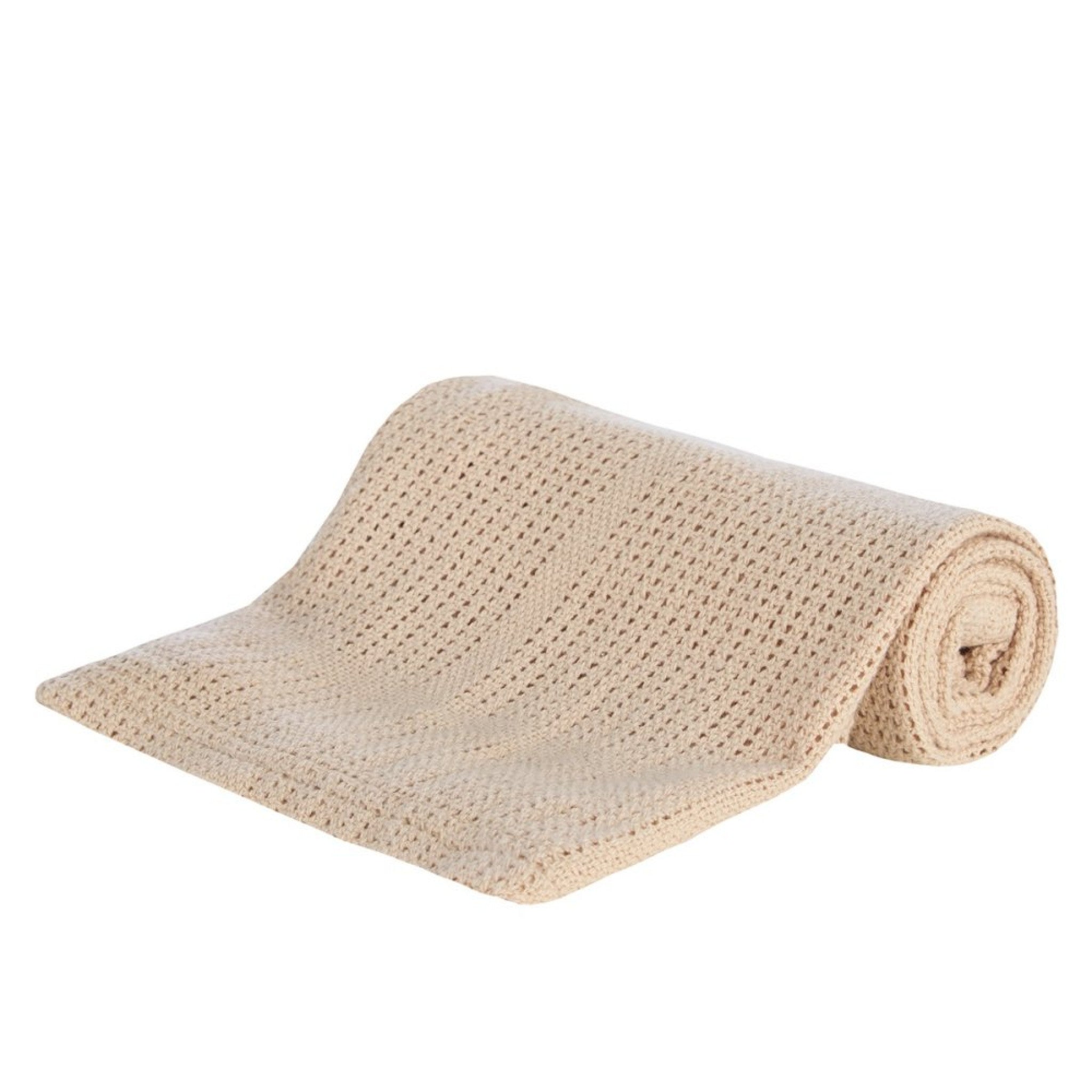Natural 100%cotton cellular baby blanket - adorababy.co.uk