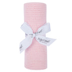 Pink 100% Cotton soft cellular baby blanket - Adorababy.co.uk