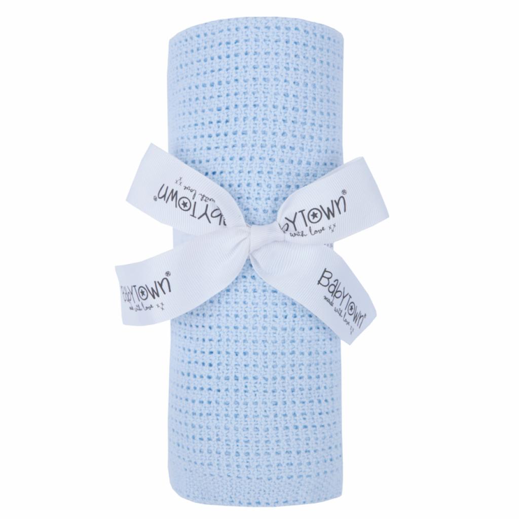 sky blue cellular cotton newborn baby blanket - Adorababy.co.uk