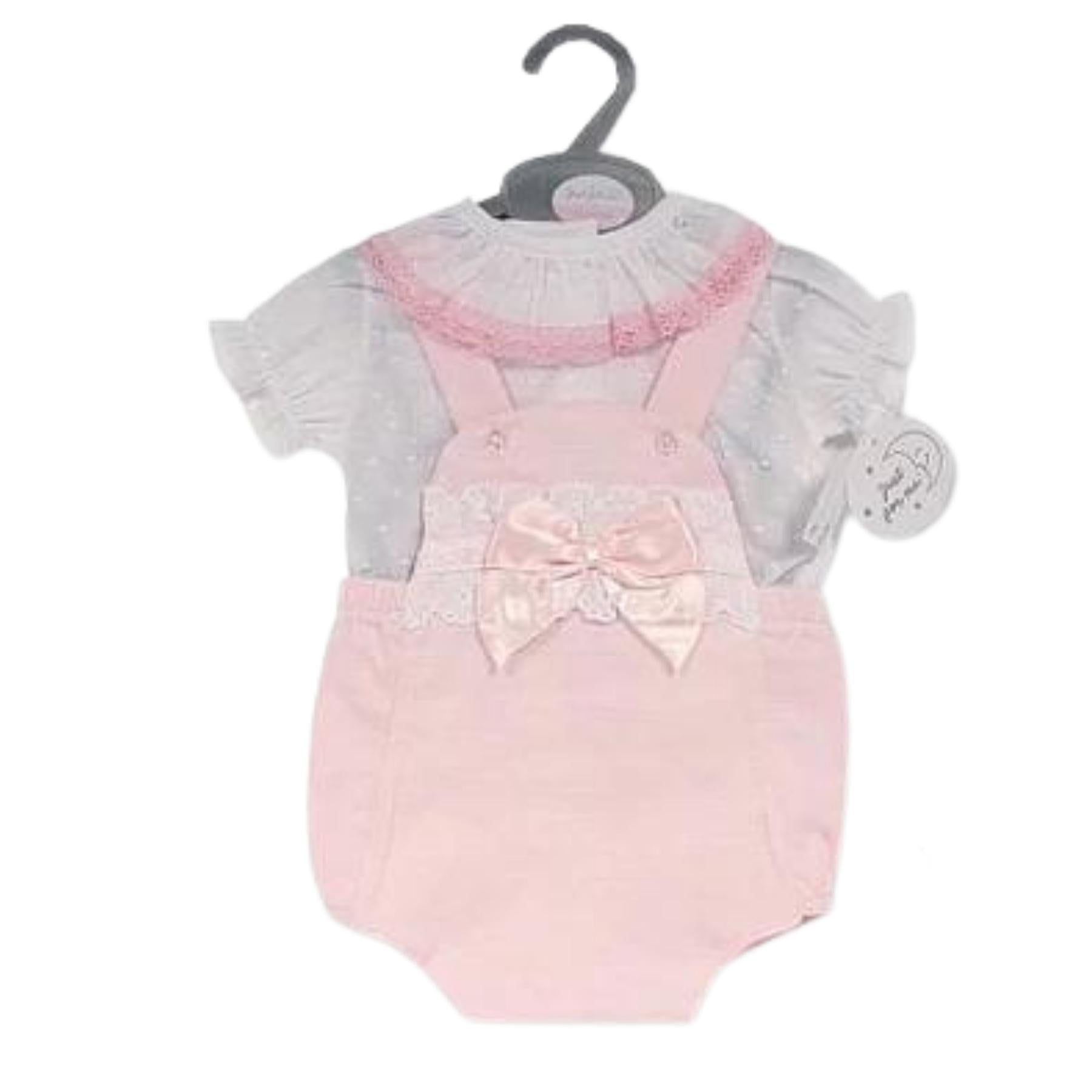 JUST FOR ME Baby Girls Pink & White Broderie Lace & Bow Set - The Baby Place | AdoraBabyco.uk