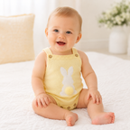 Lemon Bobtail Bunny Knit Baby Romper