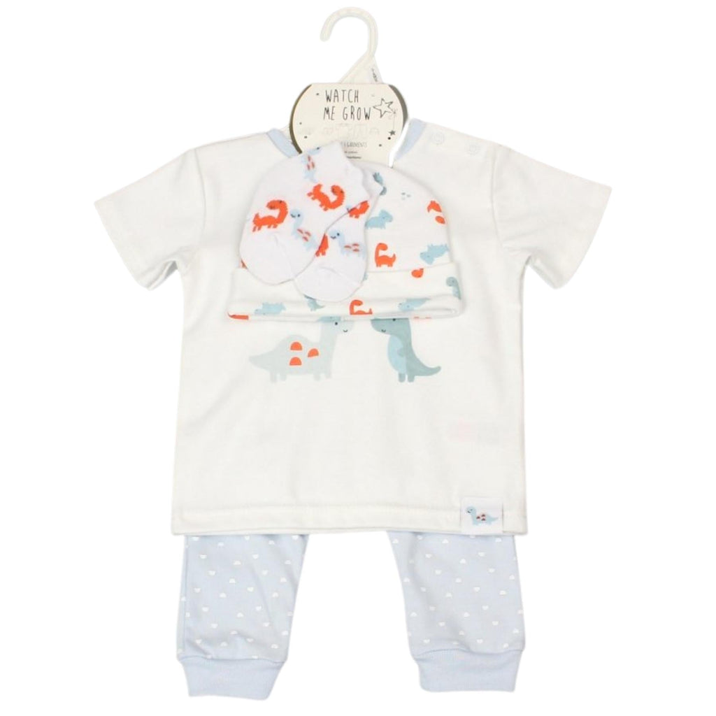 WATCH ME GROW Baby Boys Dinosaur 4 Piece Set -AdoraBaby.co.uk