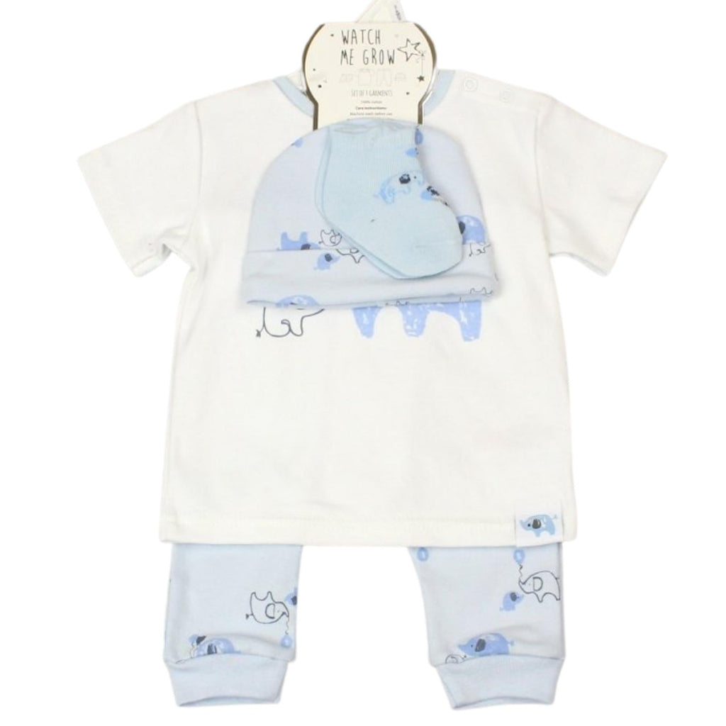 WATCH ME GROW Baby Boys Elephants 4 Piece Set - Adorababy.co.uk