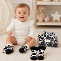 Cow Print Ruffle & Ribbon Bows Baby Socks Gift Set