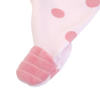 FS BABY FS Baby - Luxury Velour Pink Polkadot Frilled Collar Babygrow - The Baby Place