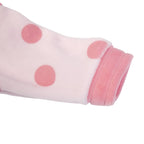 FS BABY FS Baby - Luxury Velour Pink Polkadot Frilled Collar Babygrow - The Baby Place
