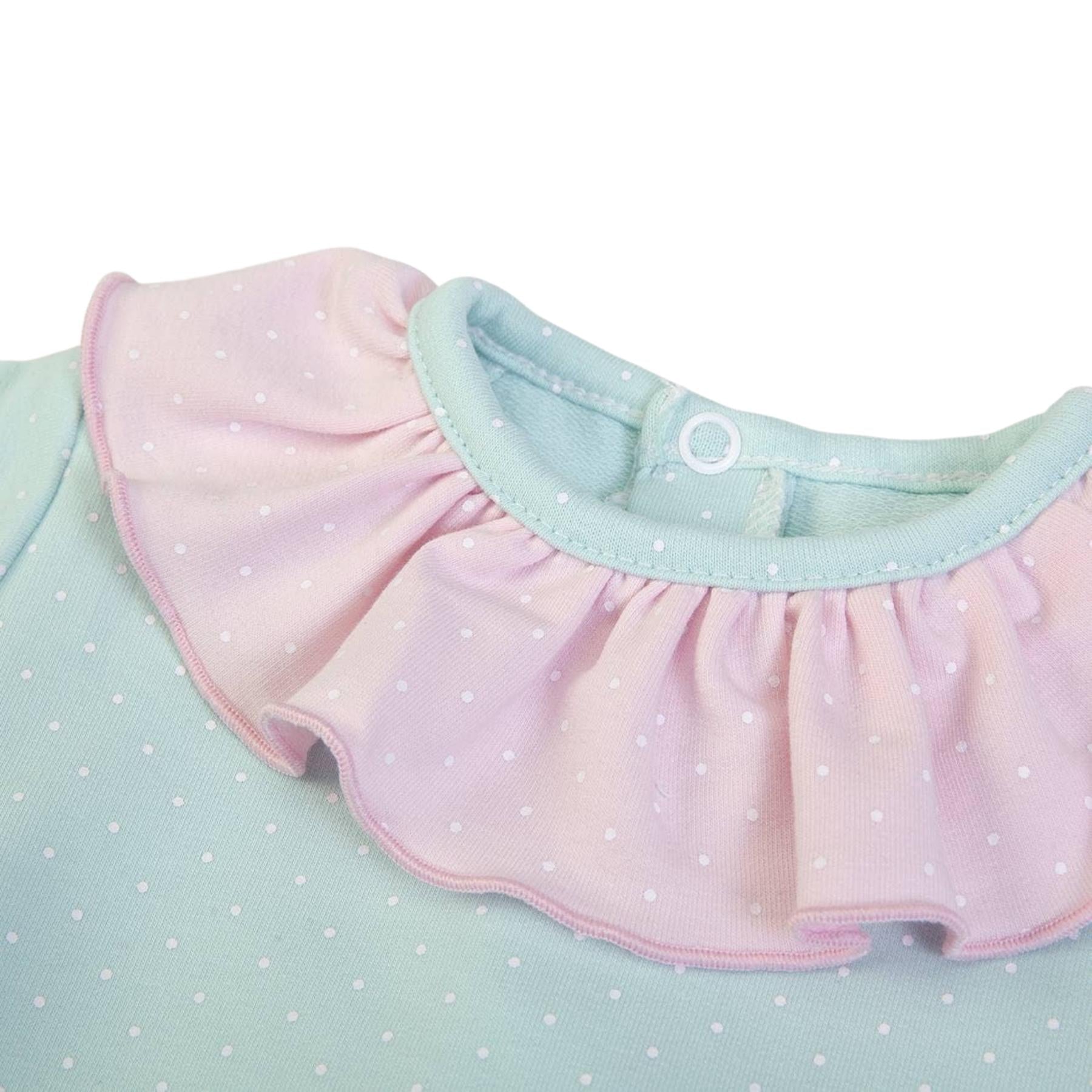 FS BABY FS Baby - Mint & Pink Polkadot Ruffled Jog Set - AdoraBaby.co.uk