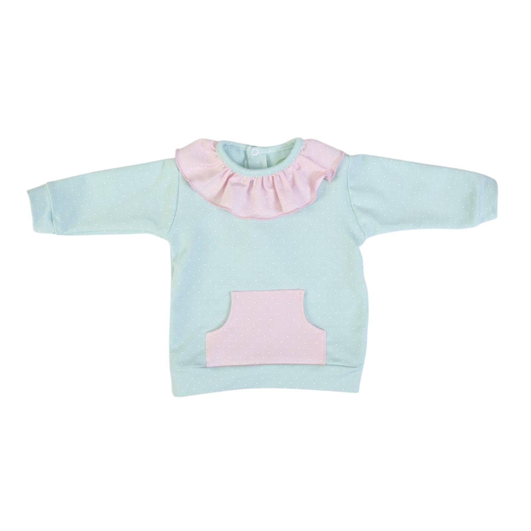 FS BABY FS Baby - Mint & Pink Polkadot Ruffled Jog Set - Adorababy.co.uk