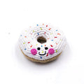 White friendly doughnut soft baby rattle toy | Adorababy.co.uk