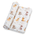 Lollybanks 'Woof Woof' Muslin Cotton Baby Swaddle Blanket