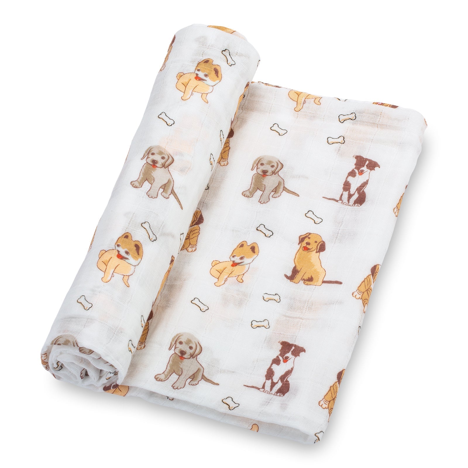 Lollybanks 'Woof Woof' Muslin Cotton Baby Swaddle Blanket