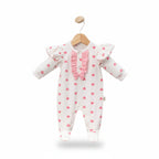 Baby Girls Pink Heart Velour All in One