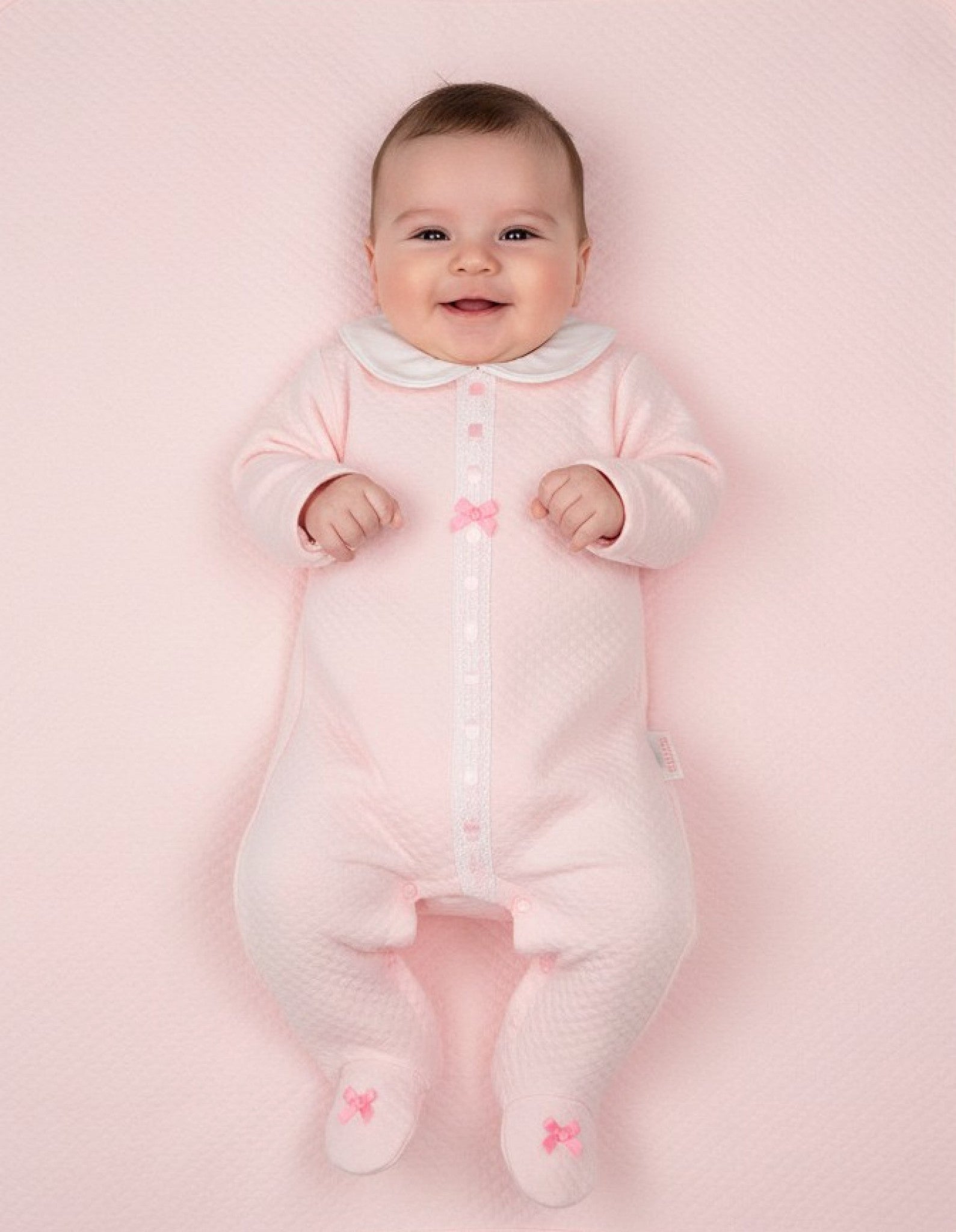 pink baby girls ribbon & lace romper - Adorababy.co.uk